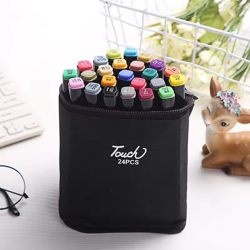Mr Bonch | Dual Head Marker Set | Markers in Pouch Set | Available in 24, 36, 48, 60 or 80 piece set stationery