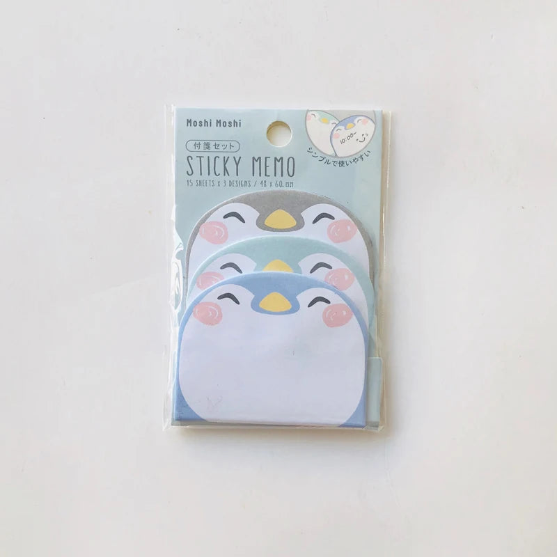 Cartoon Sticky Notes Kawaii Penguin Pig Bear Cat Memo Pads Sticker