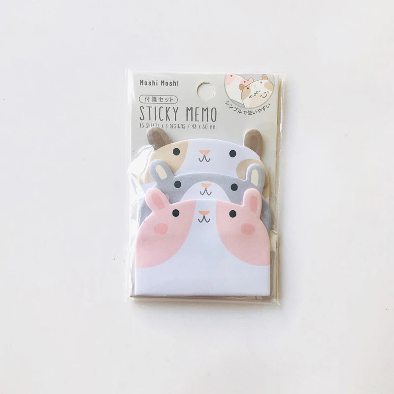 Cartoon Sticky Notes Kawaii Penguin Pig Bear Cat Memo Pads Sticker