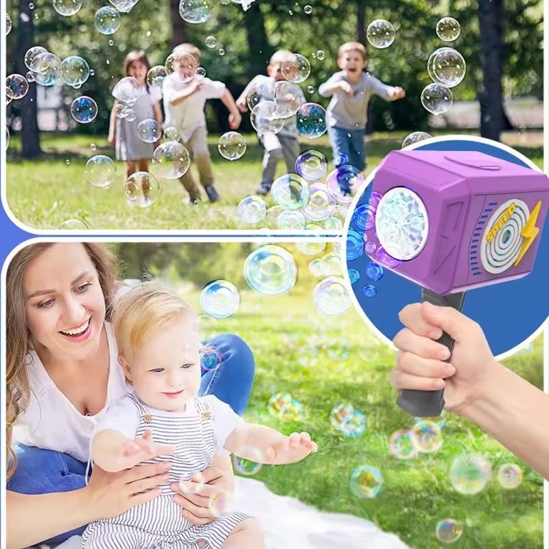WannaBubbles | Automatic Hammer Bubble Toy | Bubble Blower comes with Bubble Solution