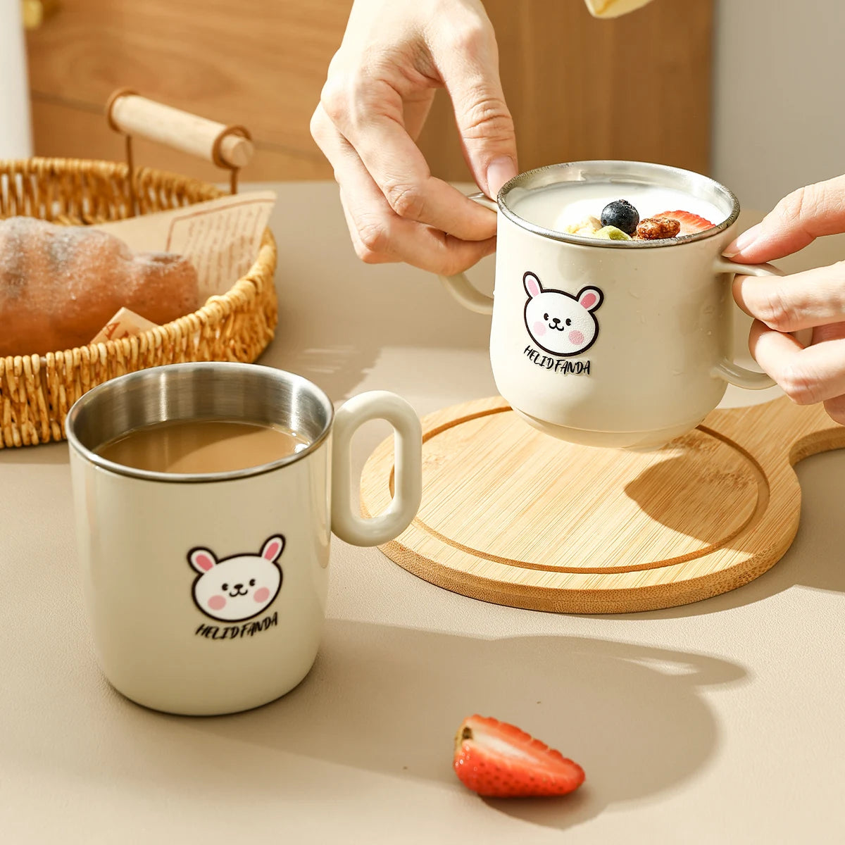 Cute Double Wall Milk Coffee Cup