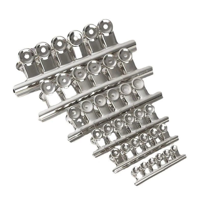 Foldback Metal Binder Clips Silver Grip