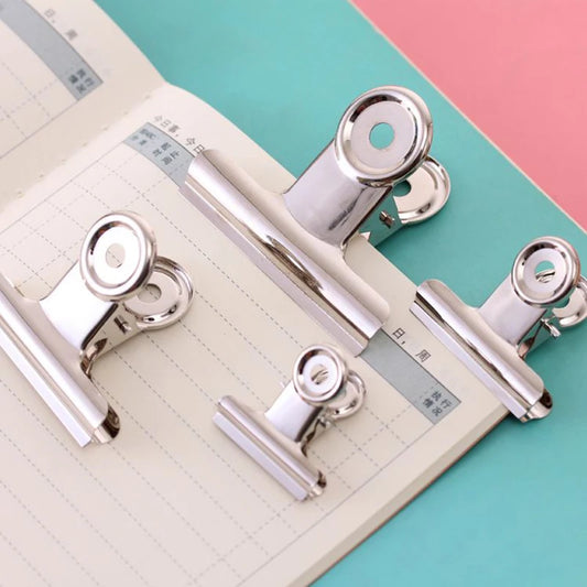 Foldback Metal Binder Clips Silver Grip