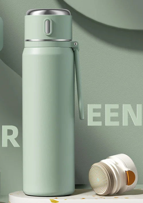 Stainless Steel Thermos Cup with tea cup