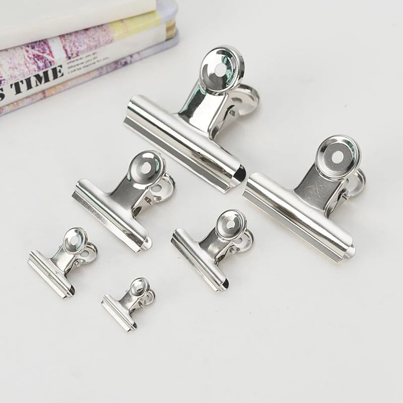 Foldback Metal Binder Clips Silver Grip