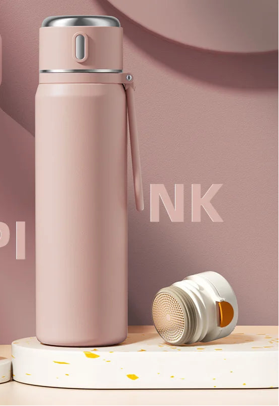 Stainless Steel Thermos Cup with tea cup