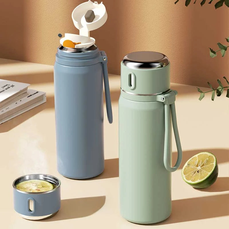 Stainless Steel Thermos Cup with tea cup