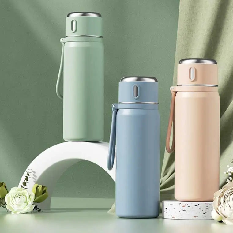 Stainless Steel Thermos Cup with tea cup