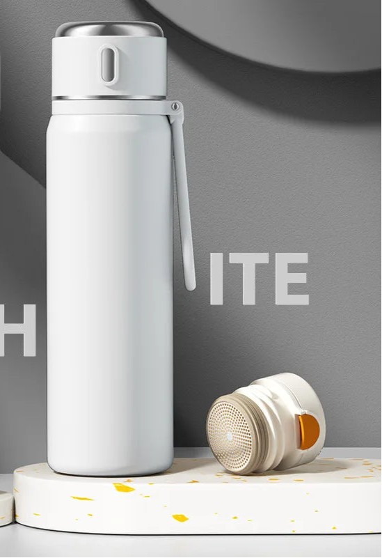 Stainless Steel Thermos Cup with tea cup