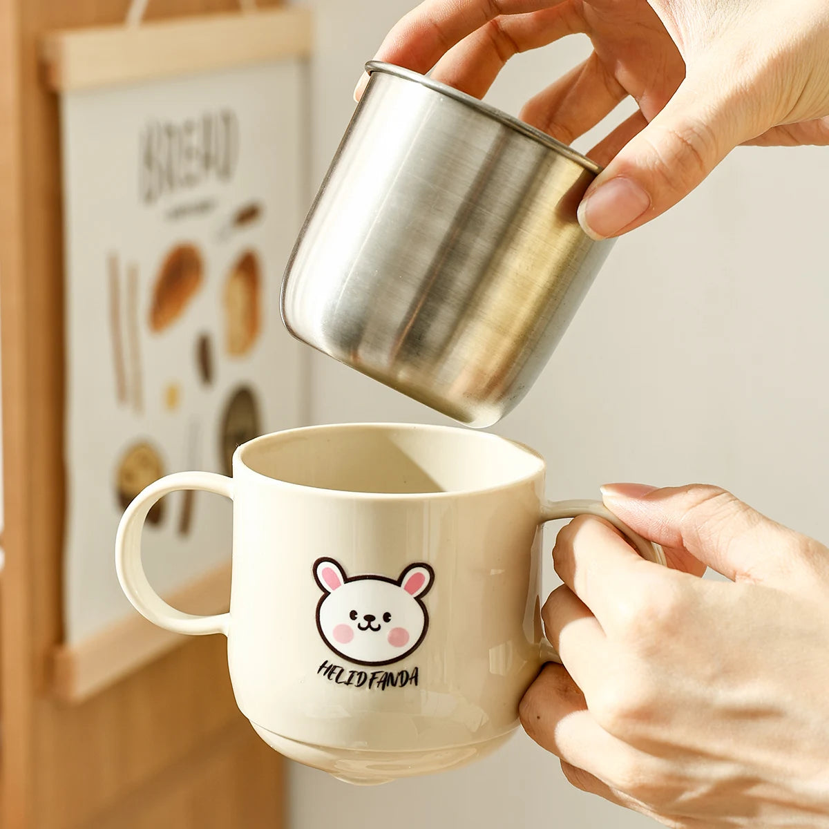Cute Double Wall Milk Coffee Cup