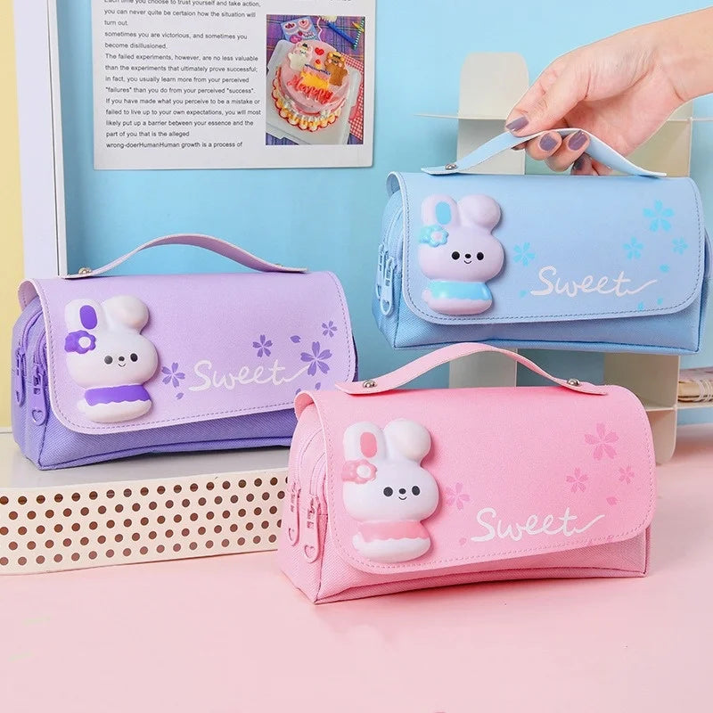 3D Kawaii Pencil Case Girls Decompression Pen Pouch