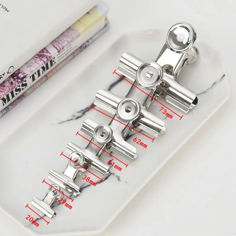 Foldback Metal Binder Clips Silver Grip