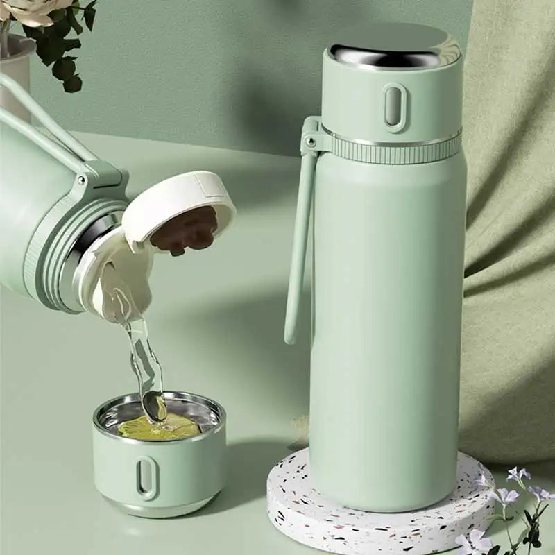 Stainless Steel Thermos Cup with tea cup
