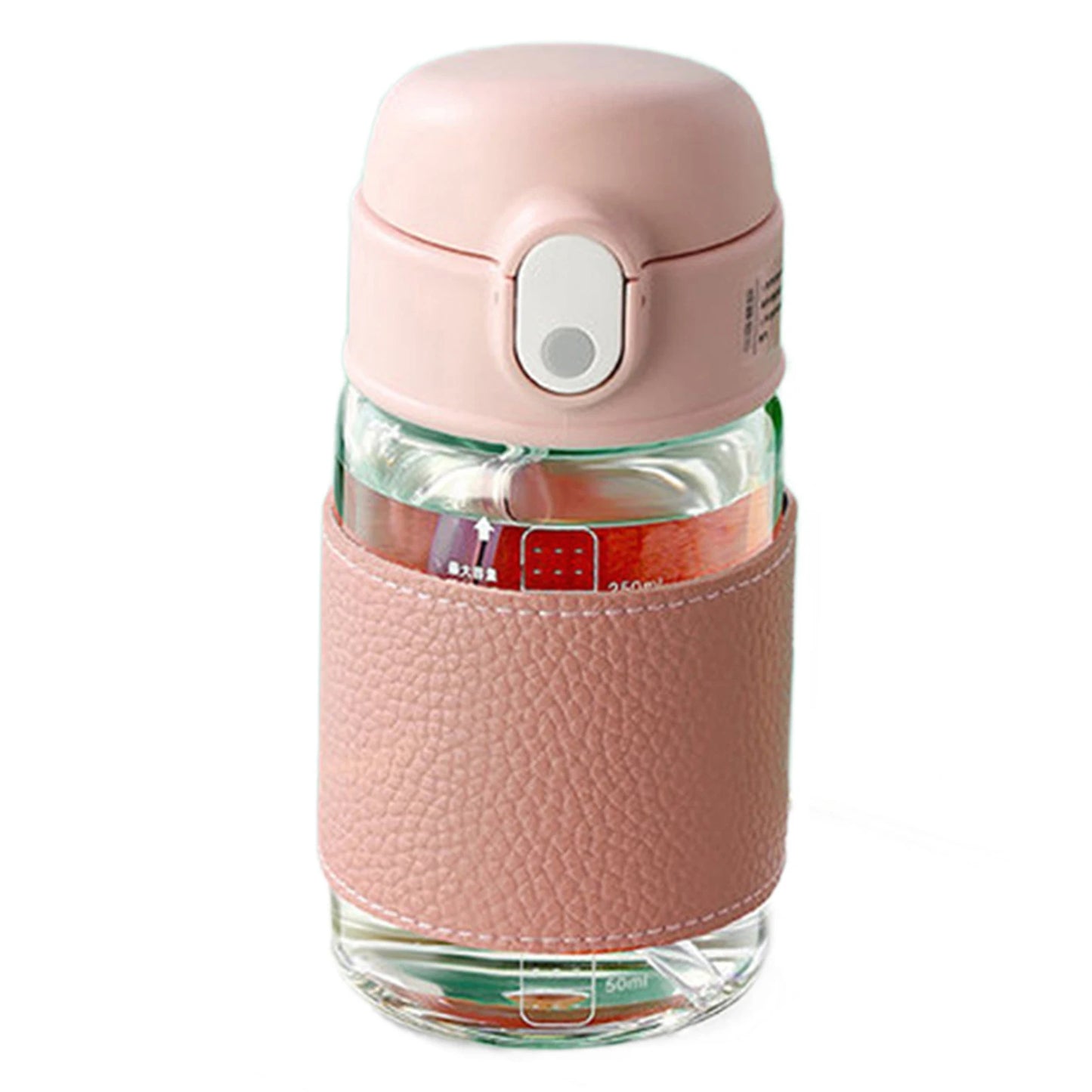 Portable Straw Glass Cup With Scale High Capacity Water Bottle