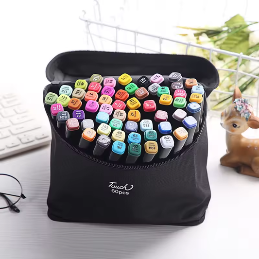 Mr Bonch | Dual Head Marker Set | Markers in Pouch Set | Available in 24, 36, 48, 60 or 80 piece set stationery