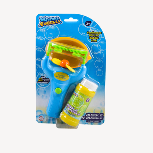 [SG] Wanna Bubbles|Bubble in Bubble Shooter Blower|Comes with 118ml Bubble Solution|Require 2xAA battery (Not Included)