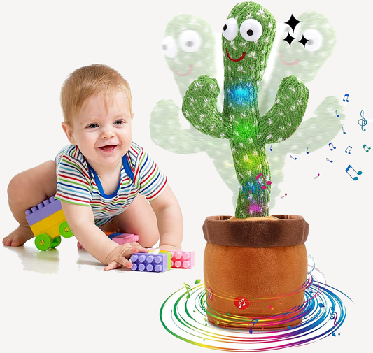 [SG] Mr Bonch Dancing Cactus Toy with LED Lights | Recordable Mic with Cute voice playback | 120 Songs