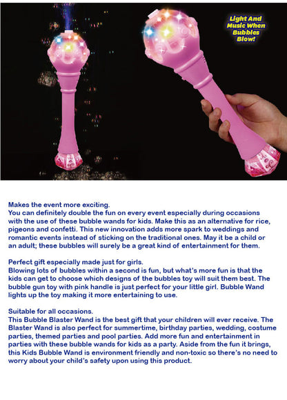 [SG] Wanna Bubbles Princess Wand Bubble Bower Set | Bubble Blower for children comes with 4oz/118ml Bubble Solution