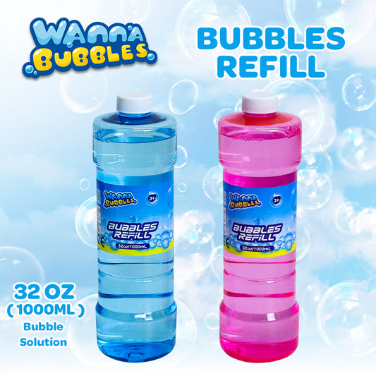 [SG] Wanna Bubbles | Bubble Solution Refill 500ml 1000ml | For Bubble Gun Bubble Machine | Safe for Children