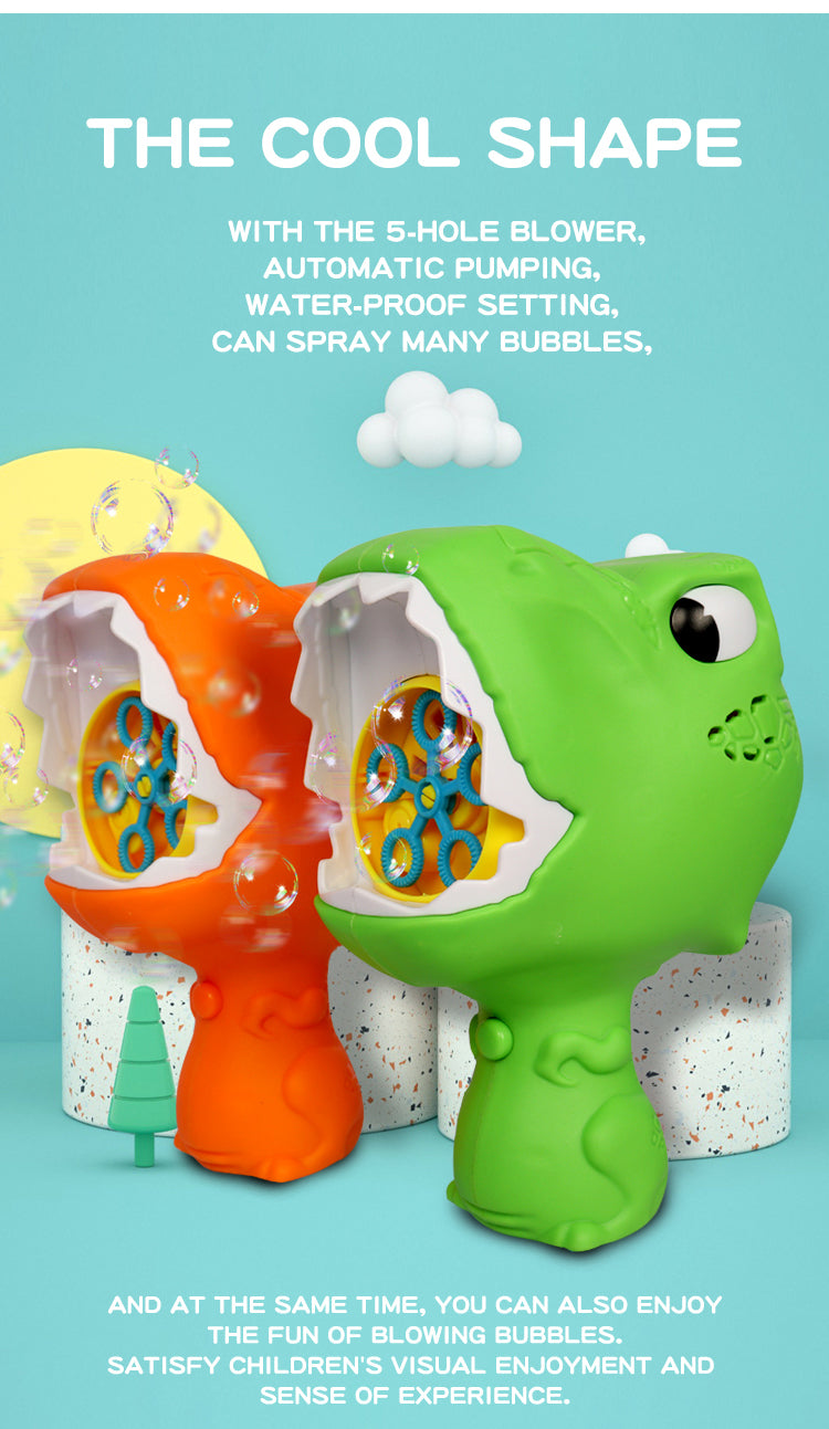 [SG] Wanna Bubbles DINO Bubble Bower Set | Bubble Blower for children comes with 4oz/118ml Bubble Solution