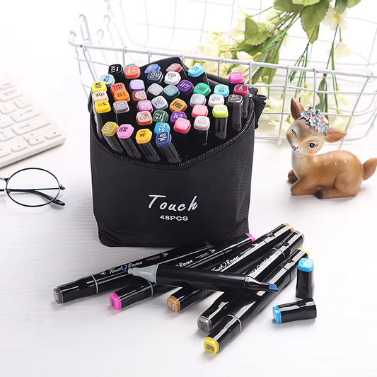 Mr Bonch | Dual Head Marker Set | Markers in Pouch Set | Available in 24, 36, 48, 60 or 80 piece set stationery