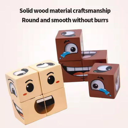 MrBonch | Face Block Game | Wooden Expressions Matching Block Puzzle Educational Games STEM
