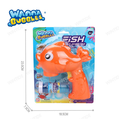 [SG] Wanna Bubbles | SHARK / GOLD FISH BUBBLE BLASTER | 2oz/56ml Bubble Solution Included
