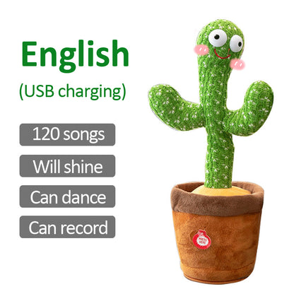 [SG] Mr Bonch Dancing Cactus Toy with LED Lights | Recordable Mic with Cute voice playback | 120 Songs
