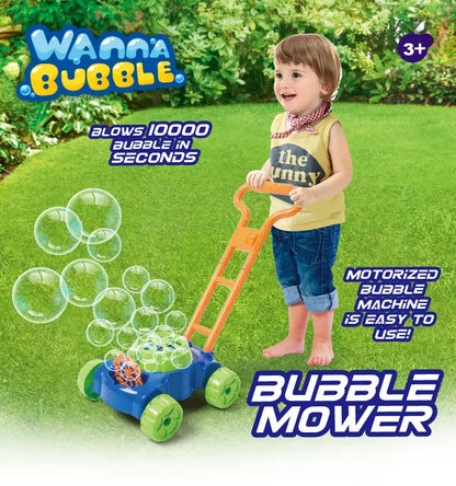 [SG] Wanna Bubbles Lawn Mower Bubble Machine | Bubble Solution is Included | Bubble Maker for Kids Toddlers & Children