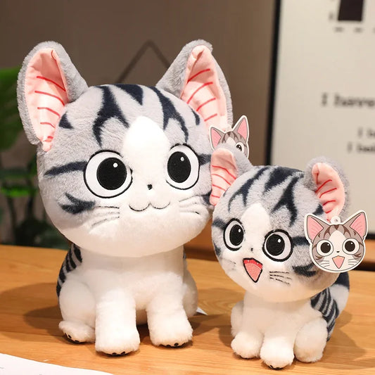 Black And White Standing Cheese Cat Plush Toy Soft Stuffed