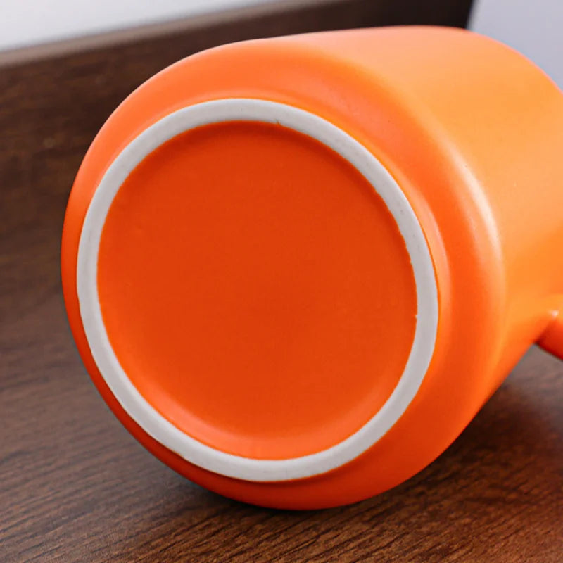 Vintage Nordic Design Ceramic Coffee Mug with Lid Wooden