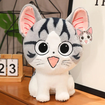 Black And White Standing Cheese Cat Plush Toy Soft Stuffed