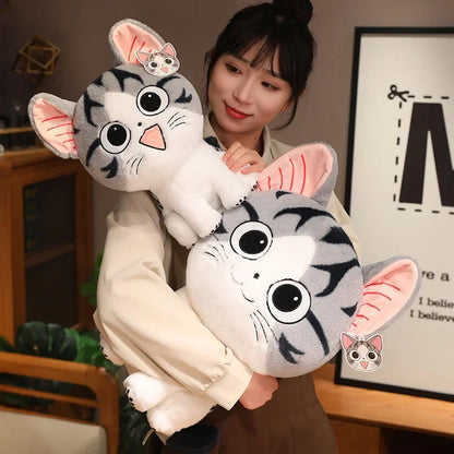 Black And White Standing Cheese Cat Plush Toy Soft Stuffed