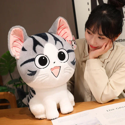 Black And White Standing Cheese Cat Plush Toy Soft Stuffed