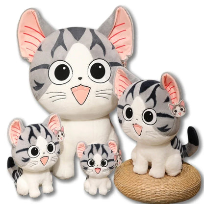 Black And White Standing Cheese Cat Plush Toy Soft Stuffed