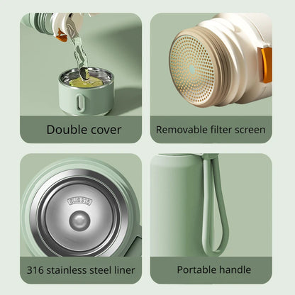Stainless Steel Thermos Cup with tea cup