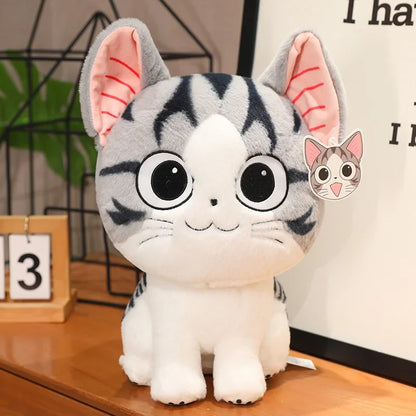 Black And White Standing Cheese Cat Plush Toy Soft Stuffed