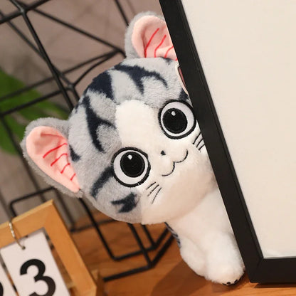 Black And White Standing Cheese Cat Plush Toy Soft Stuffed