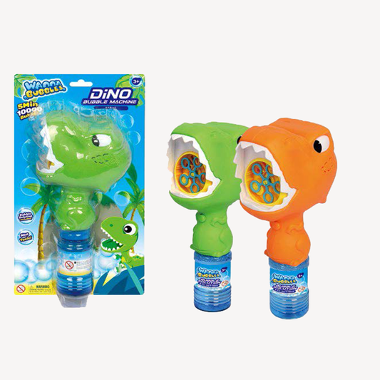 [SG] Wanna Bubbles DINO Bubble Bower Set | Bubble Blower for children comes with 4oz/118ml Bubble Solution