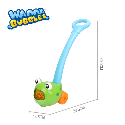[SG] Wanna Bubbles | Cute Frog theme Walker for children with Bubble Blower | Bubble Solution Included