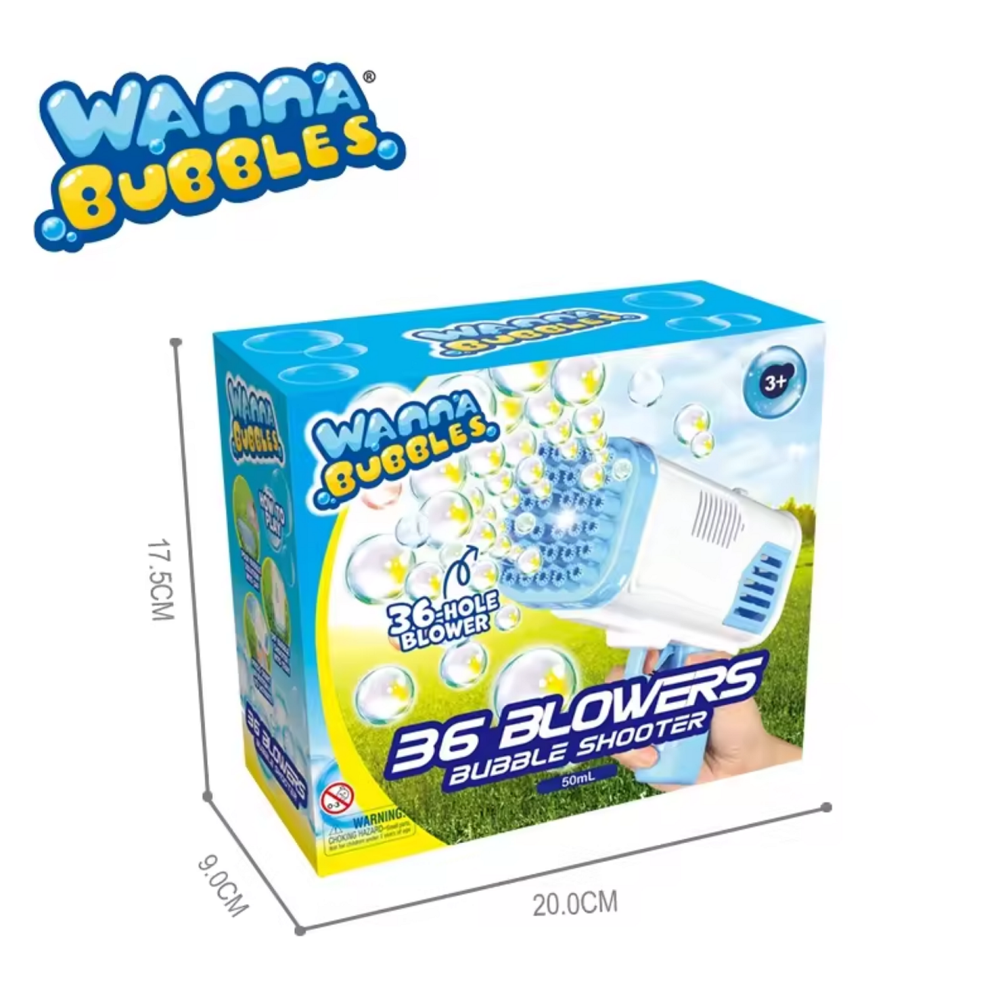 [SG] Wanna Bubbles | 36 Holes Bubble Machine Gun | Bubble Solution Included | Bubble Toys Blaster Gun Bubble Maker