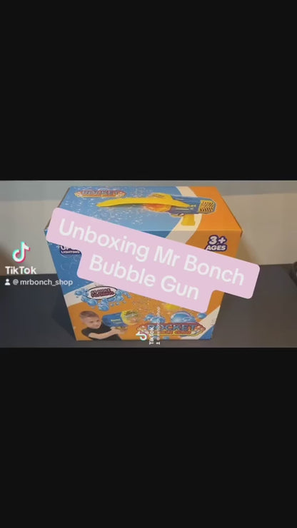 [SG] Mr Bonch 69 Holes Bubble Machine Gun | Bubble Solution & Battery Included | Bubble Maker for Kids Toddlers Children